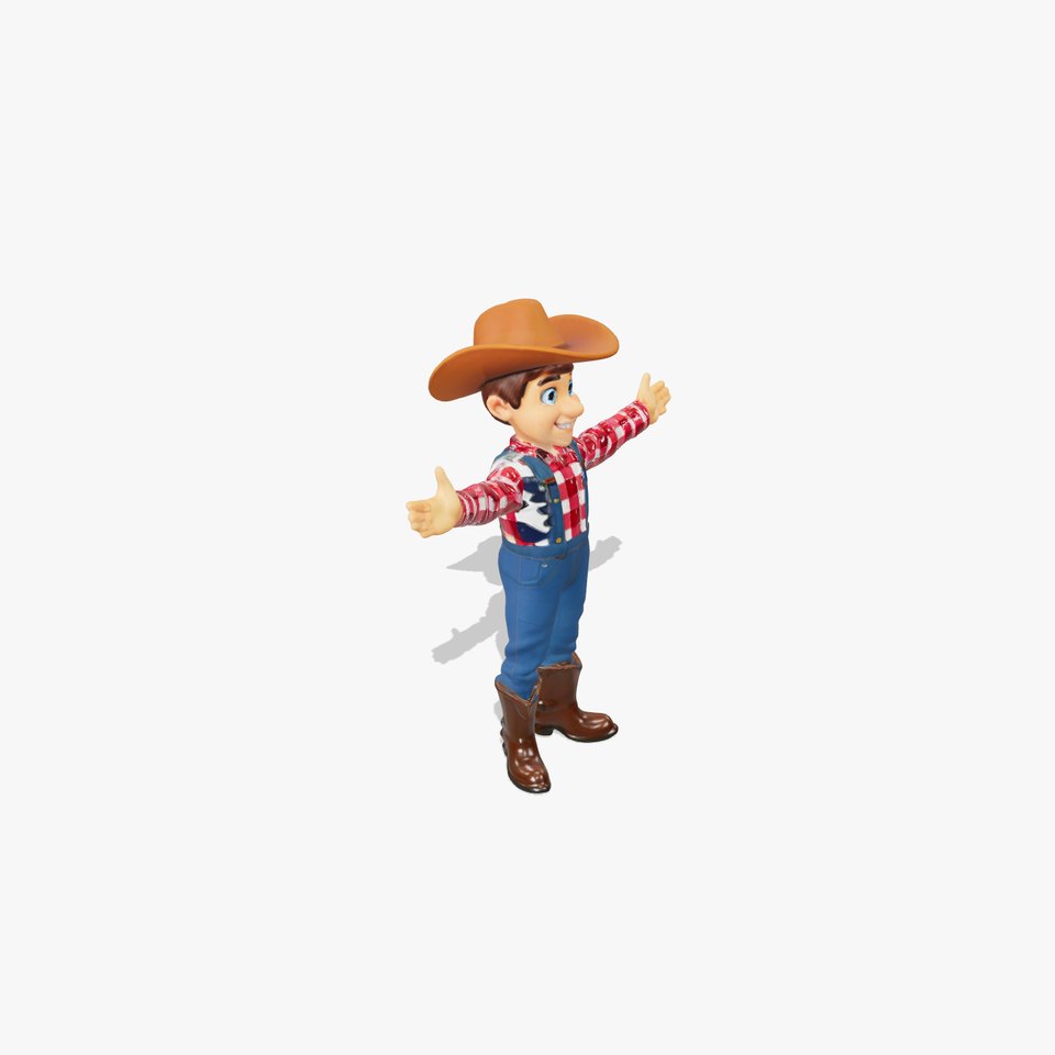 Cowboy Character Rigged and Animated D Model